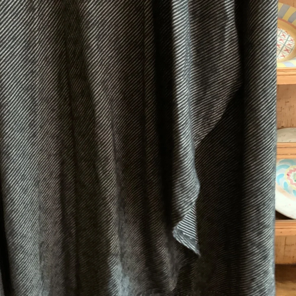 Black & White Stripe Faux Wrap Maxi Skirt Size M Elastic Waist
